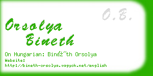 orsolya bineth business card